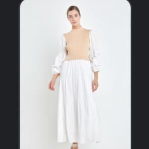 English Factory Mixed Media Maxi Dress